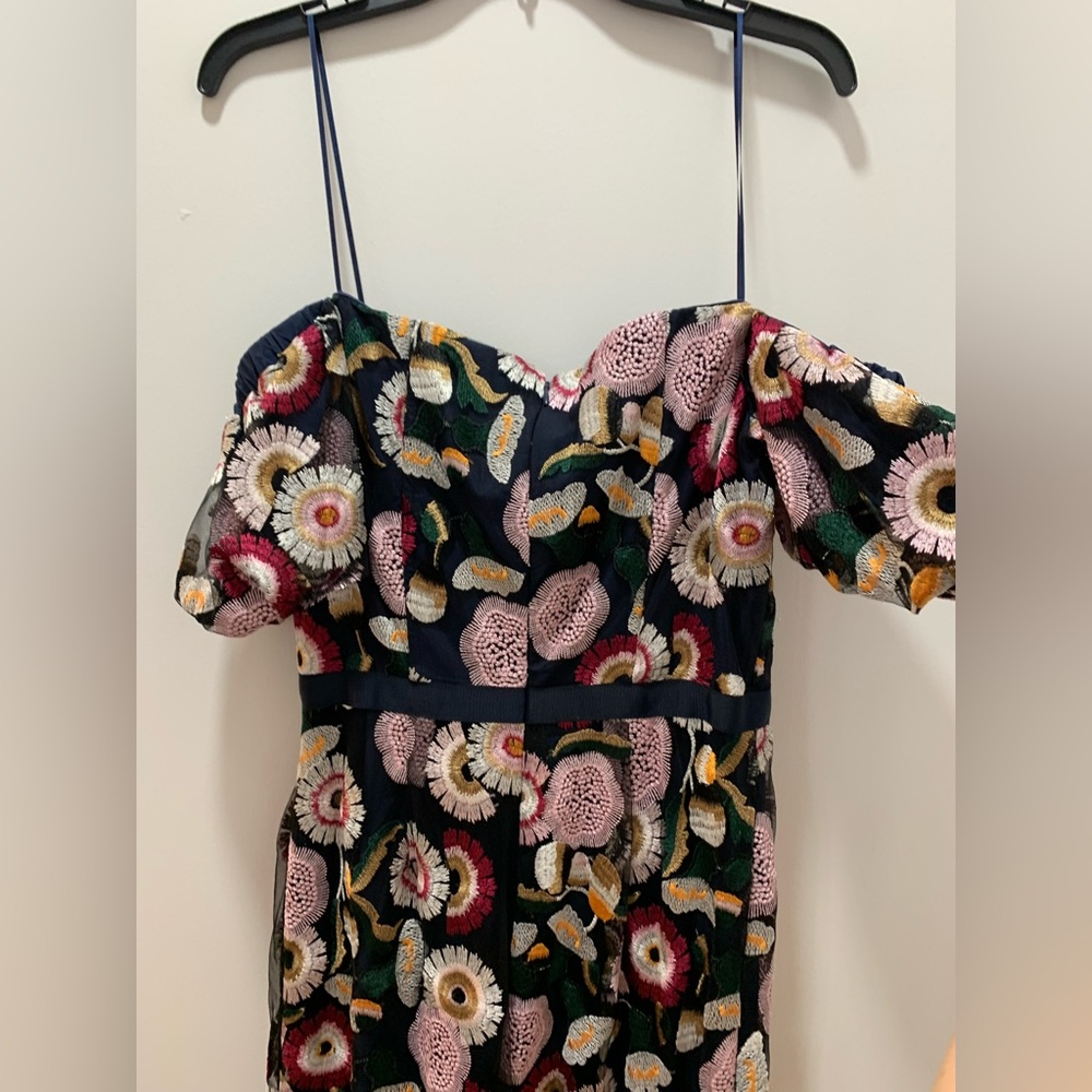 Sam Edelman Helium Floral Embroidered Off the Shoulder Dress (Size 10) - Picture 8 of 16